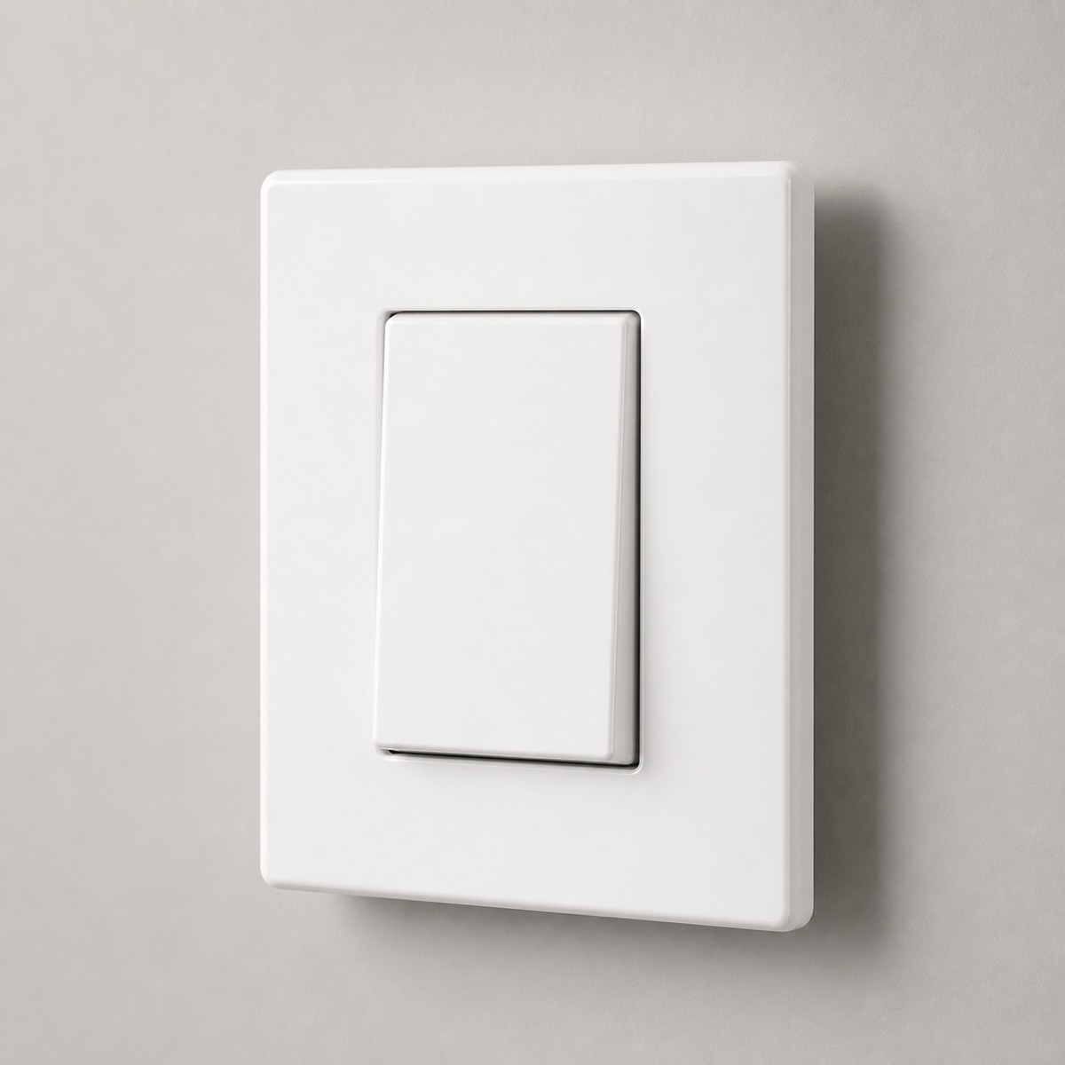 White wall light switch